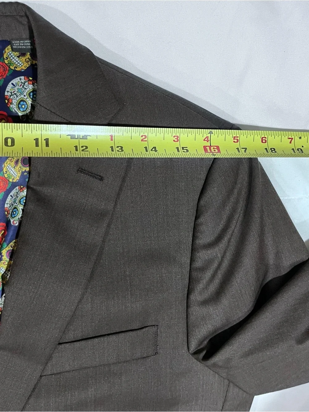 Indochino Suit Blazer Est 38 Brown Gray Wool Luxury Slim Fit Sport Coat See Desc